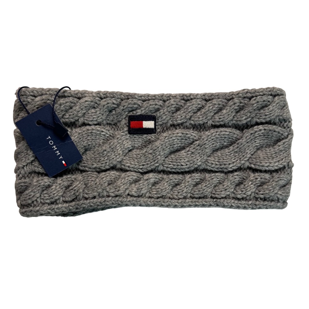 Tommy Hilfiger Gray Cable Knit Fleece Lined Headband Ear‎ Warmer